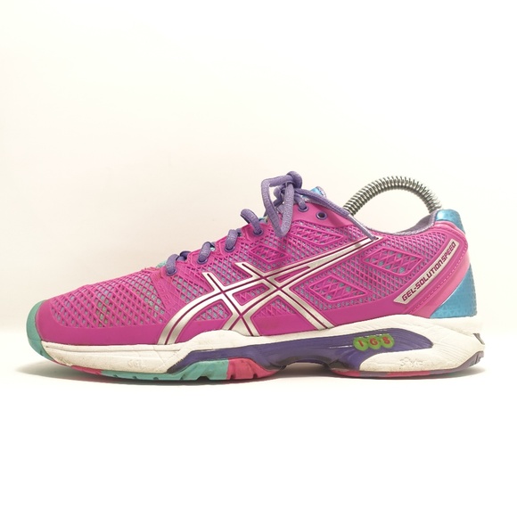 Asics IGS Gel Pink Purple Blue Running Shoes 6 - Picture 4 of 8